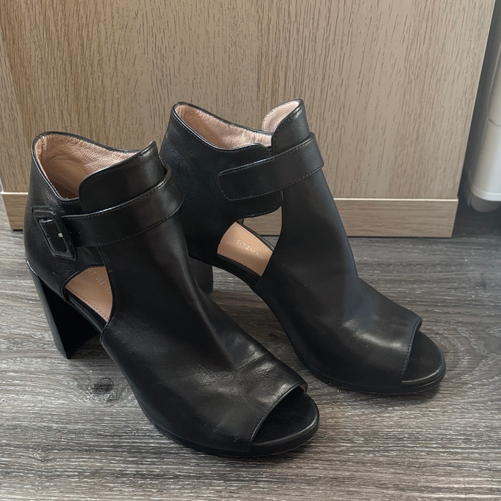 Stuart Weitzman peep toe booties